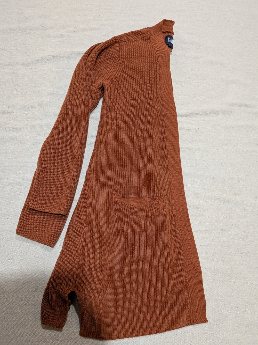 Women's Open Front Cardigan Sweater in Deep Orange - Picture 3 of 9
